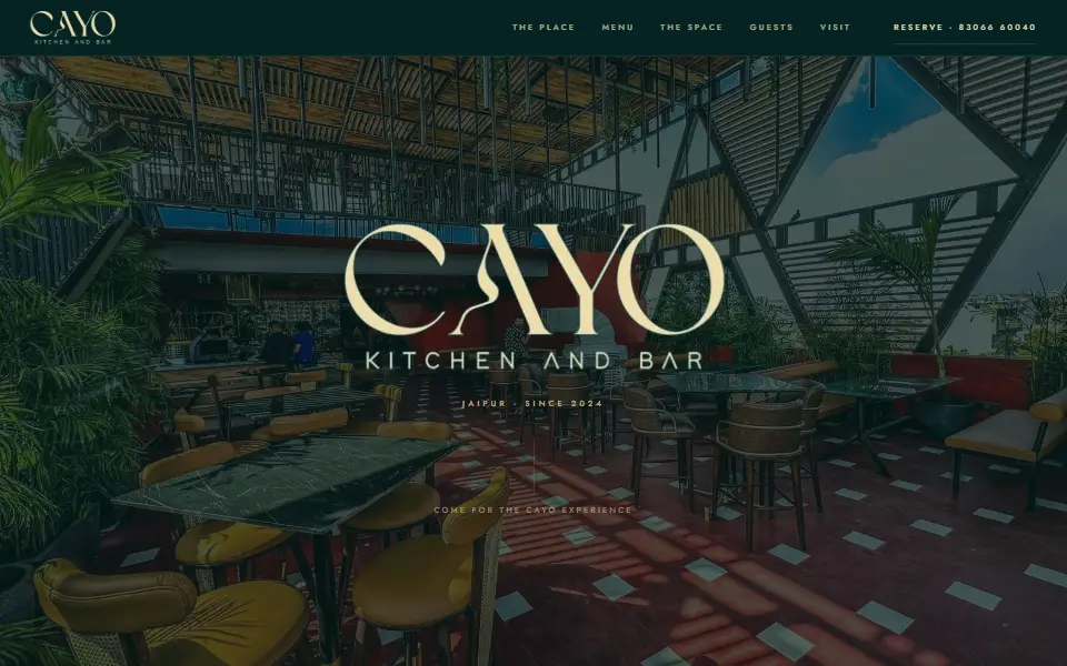 CAYO Kitchen & Bar website by BunkWise